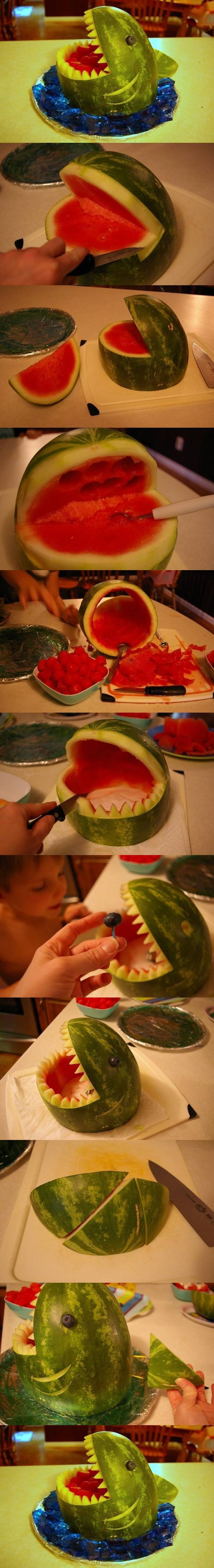 Food Art DIY - Watermelon Shark 2