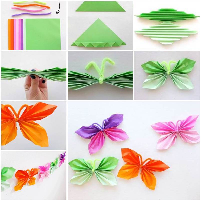 DIY Easy Folded Paper Butterflies