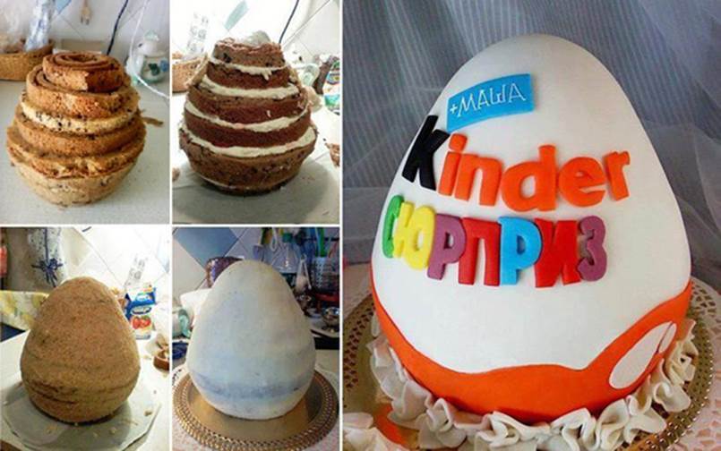 DIY Kinder Egg Shaped Cake diy-kinder-egg-shaped-cake