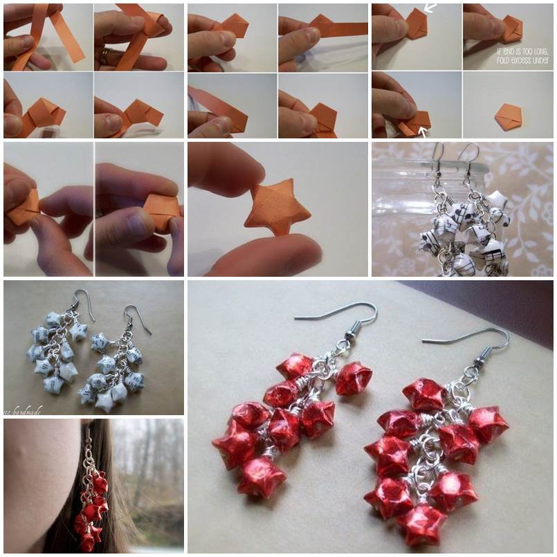 DIY Origami Lucky Star Earrings