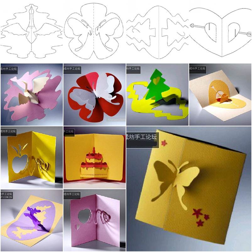 How To DIY 3D Kirigami Greeting Cards With Templates