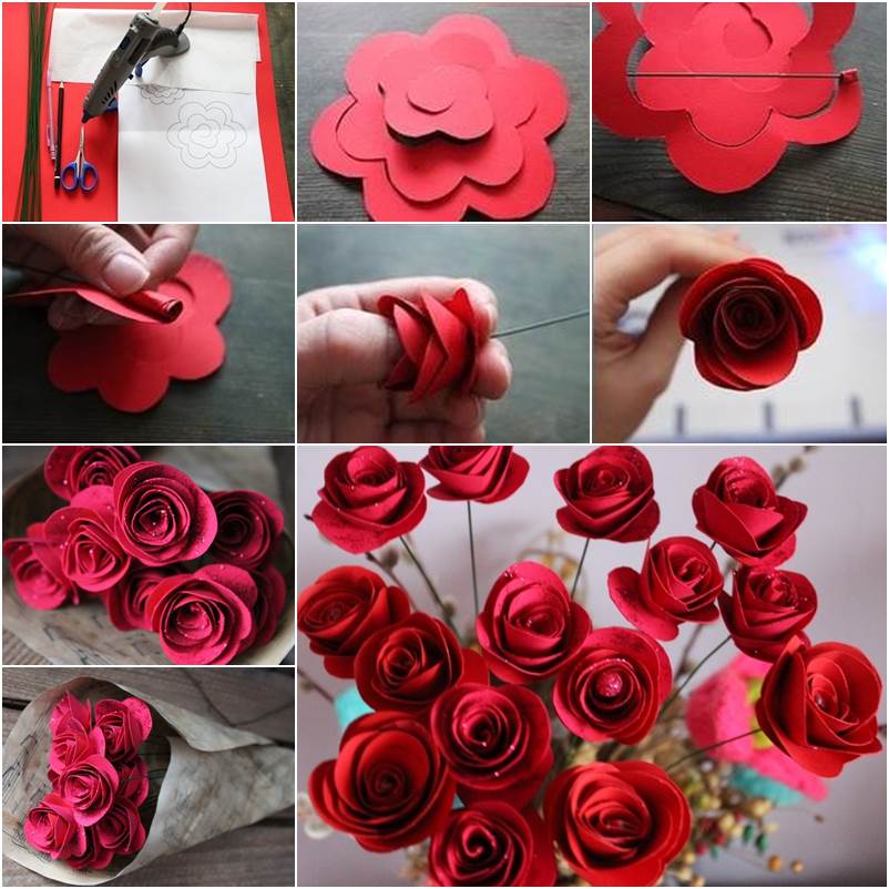 What is a simple way to make paper flowers?