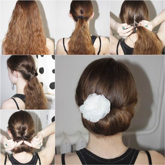How to DIY Easy and Elegant Bun Hairstyle | iCreativeIdeas.com