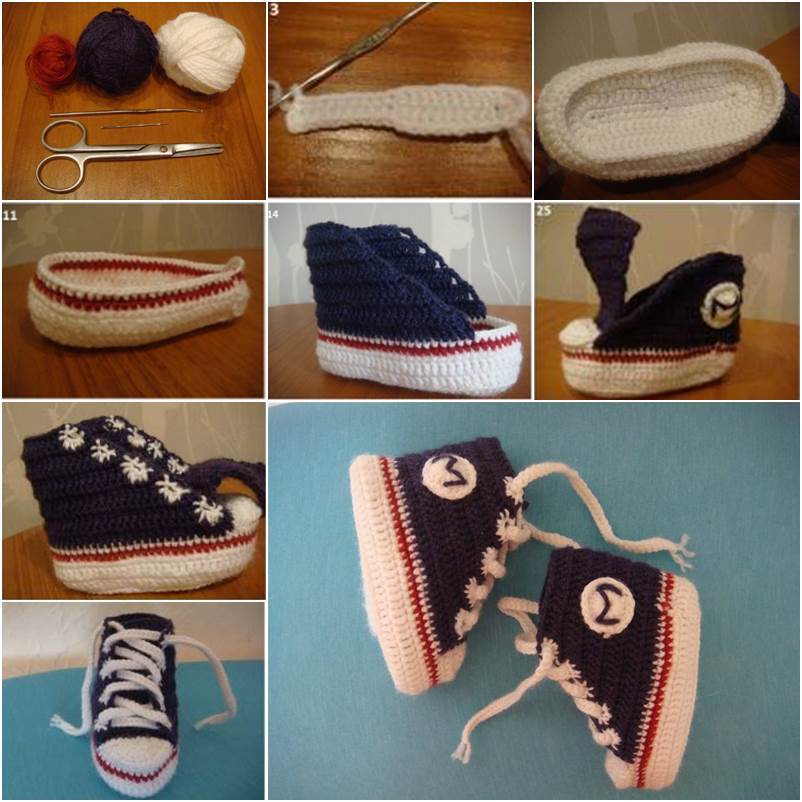 How to DIY Sneaker Style Crochet Baby Booties