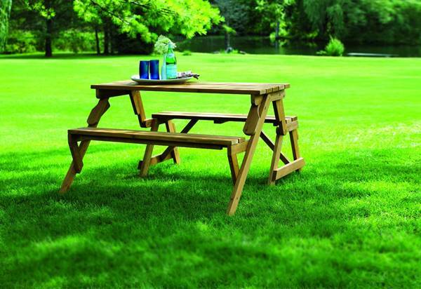 Creative Ideas - DIY Folding Bench and Picnic Table Combo 