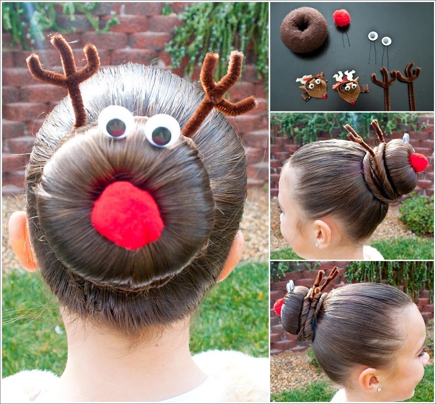 hair reindeer Cute Tutorial iCreativeIdeas.com  Hairstyle tutorial bun Make to for DIY Girls How