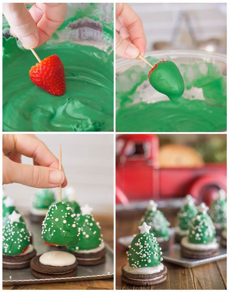 Creative Idea DIY Chocolate Covered Strawberry Christmas Trees Chocolate Covered Strawberry Christmas