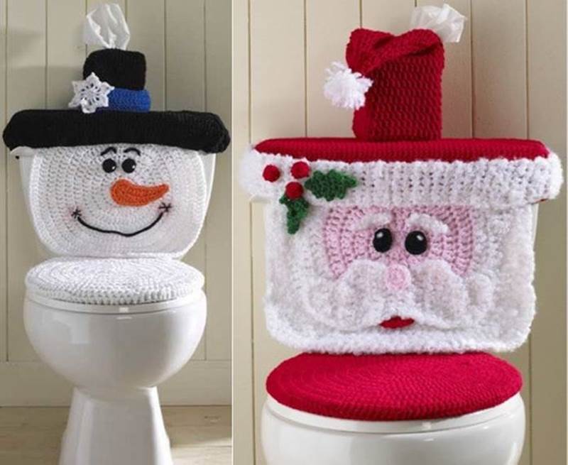 Creative Ideas DIY Christmas Crochet Toilet Cover