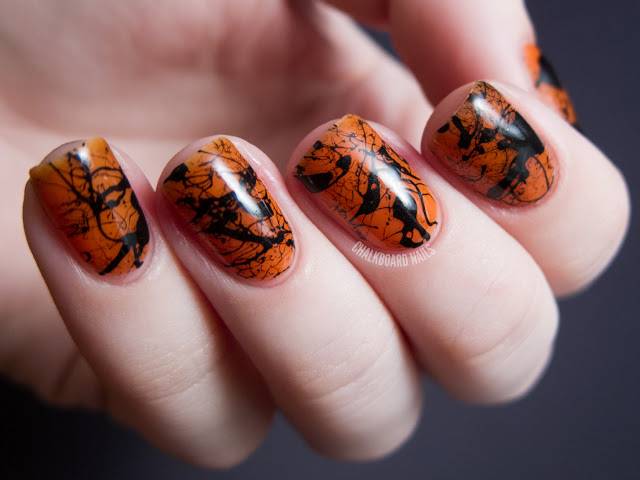 40+ Spooky and Creative DIY Halloween Nail Art Ideas --> Spooky Splatter Nails