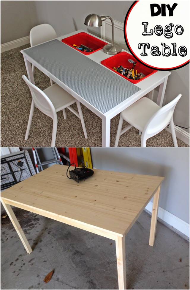 making a lego table from ikea