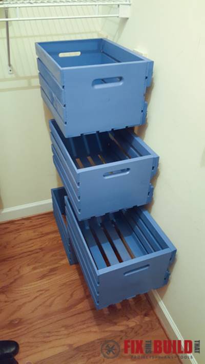 Creative Ideas – DIY Pull-Out Wood Crate Storage To Organize Your 