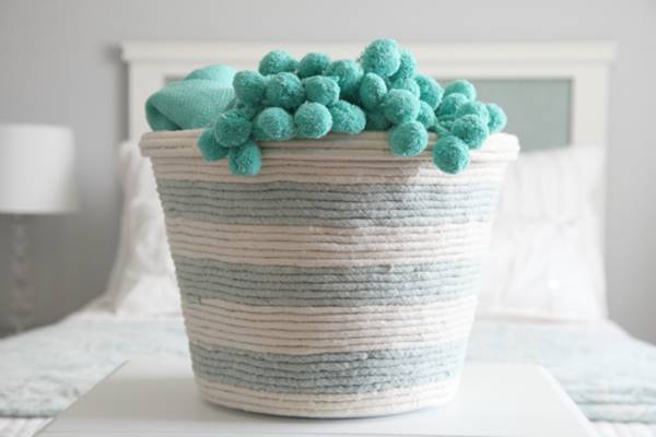 Creative Ideas - DIY Rope Basket From A Dollar Store Laundry Basket