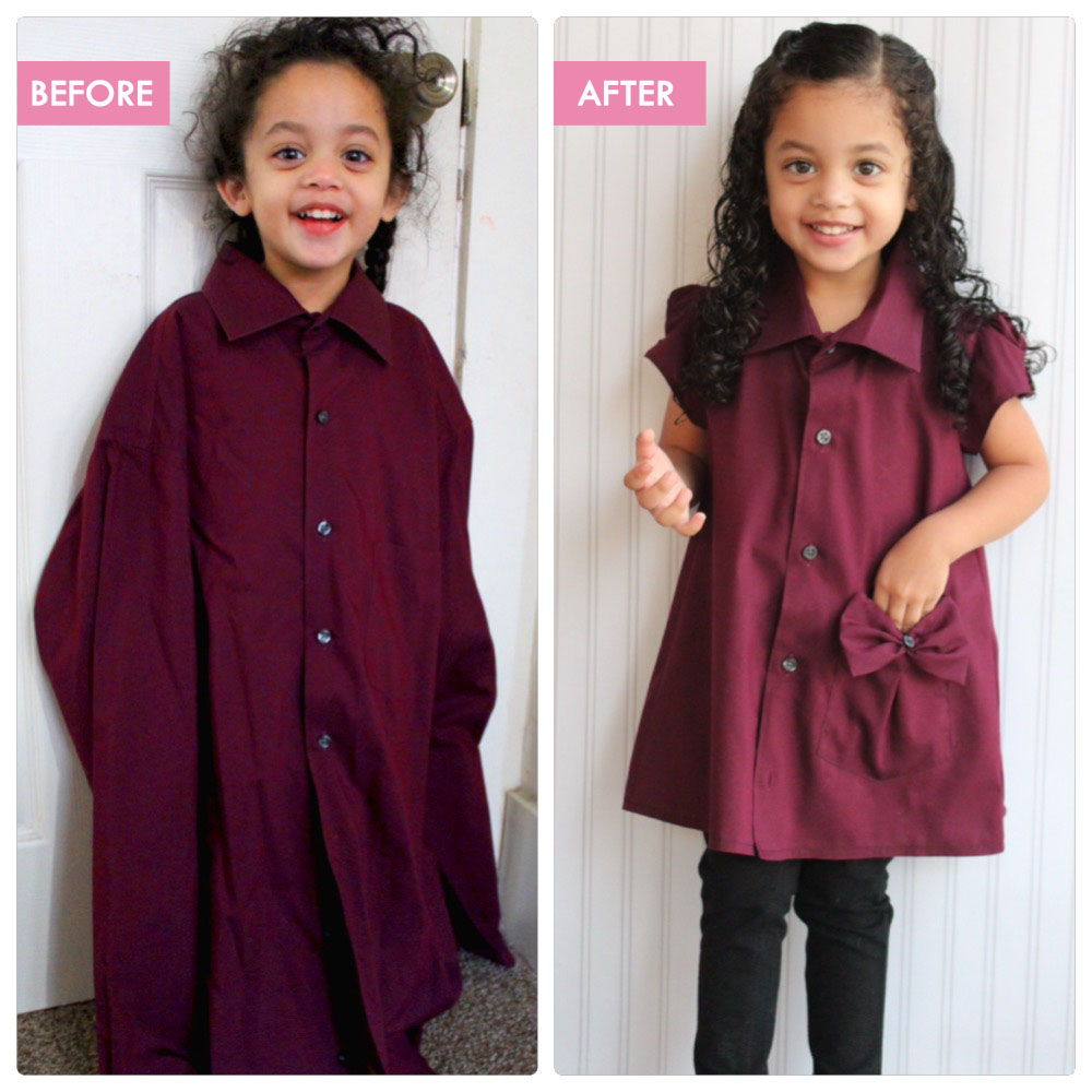 15+ δημιουργικούς τρόπους μπορείτε να επαναπροσδιορίσετε αντρικά πουκάμισα Into φόρεμα μικρού κοριτσιού - Από Shirt εργασίας του μπαμπά να Νήπιο χιτώνας
