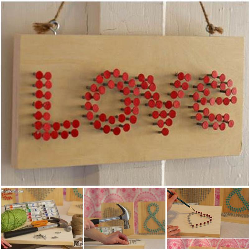  DIY  Valentine s Day Nail Art Wall  Decoration 