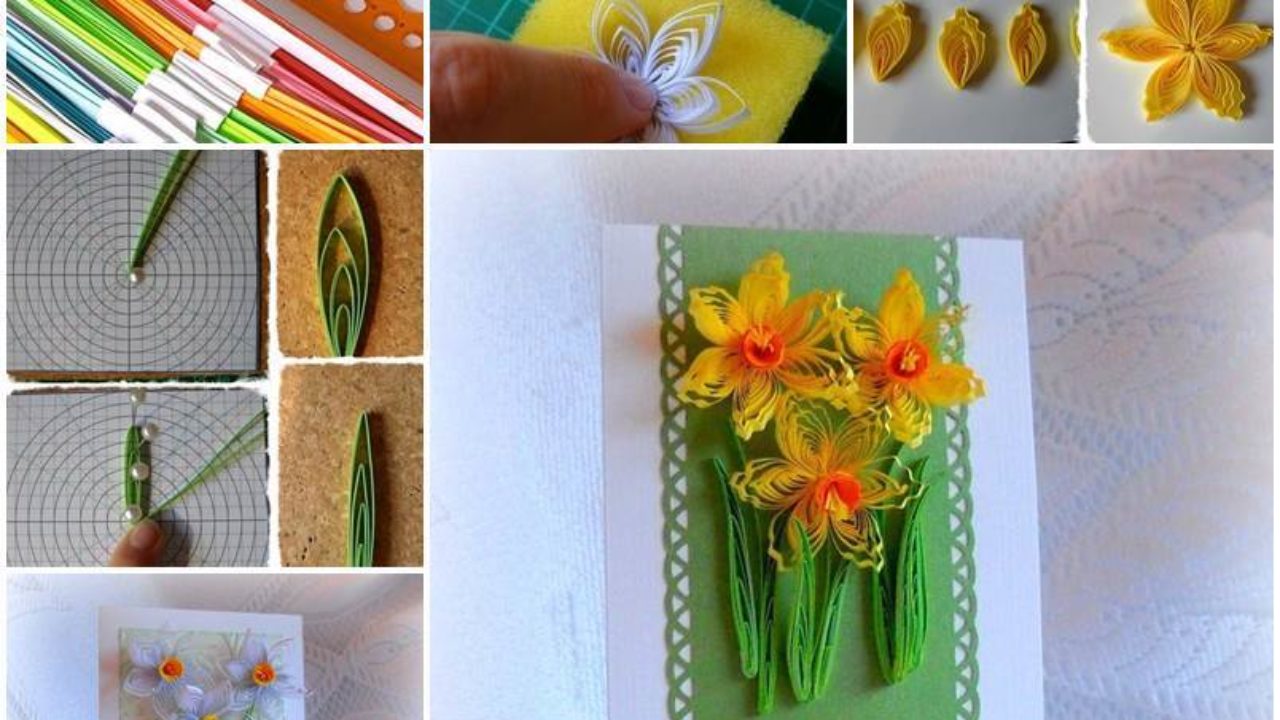 Quilled Daffodils in Round Design