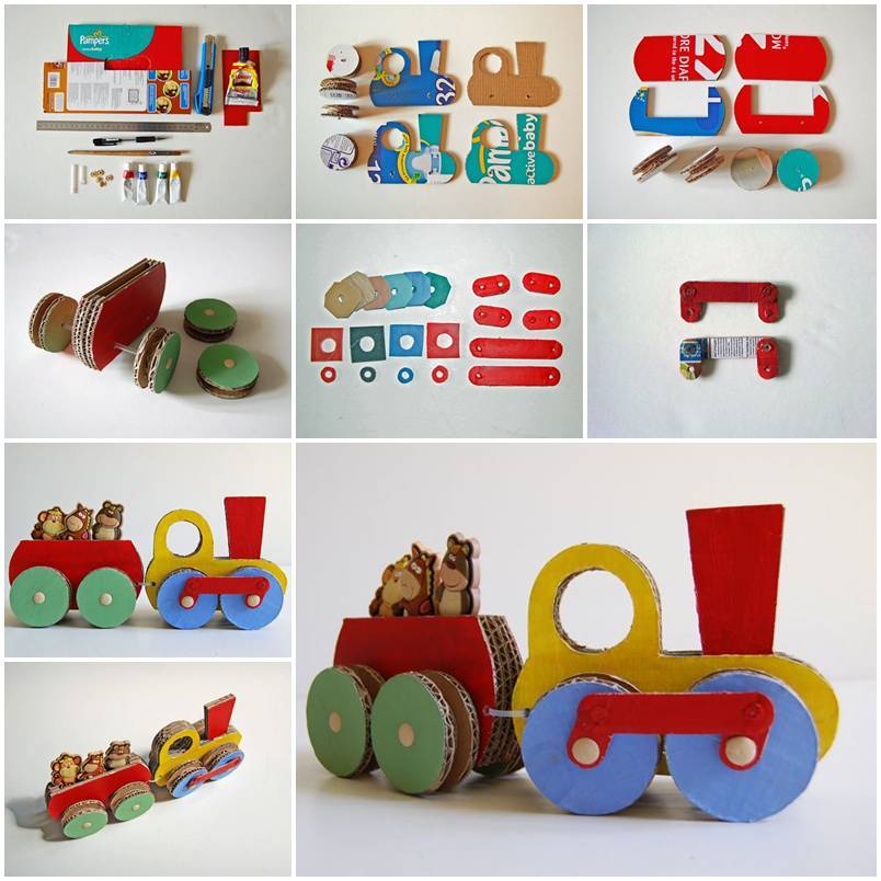 cardboard train diy