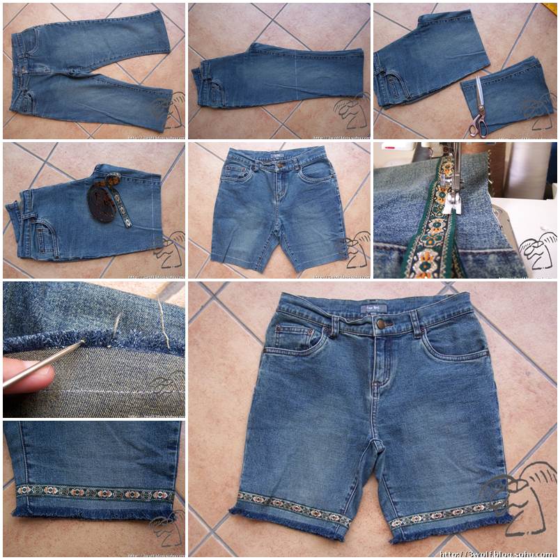 DIY Stylish Shorts from Old Jeans