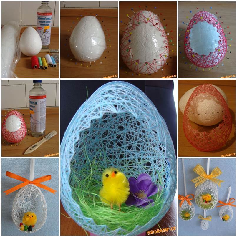 Diy Easter Egg Basket From Thread