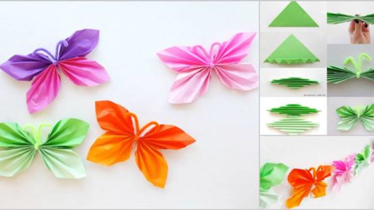 How To Make Butterfly With Chart Paper Step By Step