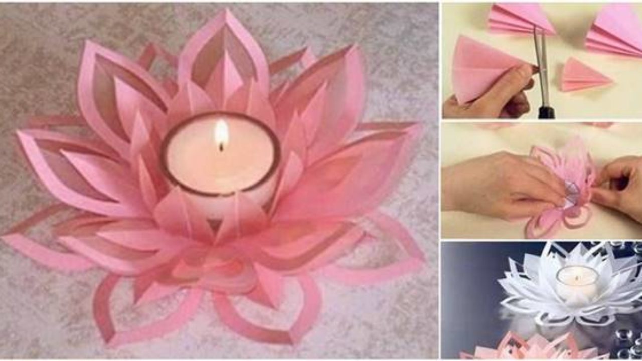 Diy Paper Lotus Candlestick
