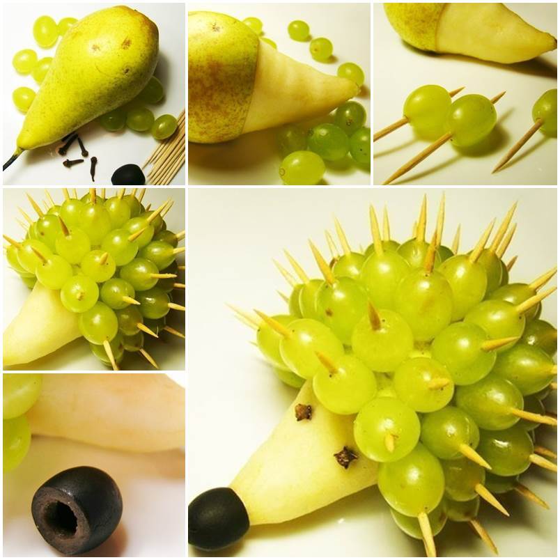 Image result for To make the hedgehog with a pear
