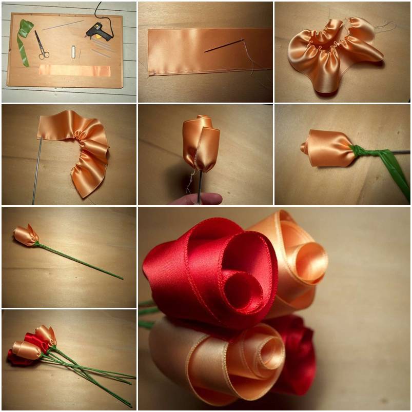Diy Easy Satin Ribbon Roses - Satin Ribbon Roses Diy