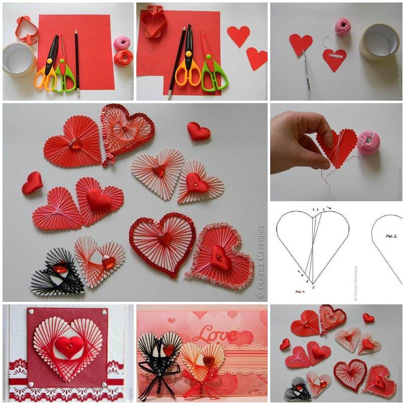 wall ideas craft decor for creative Yarn DIY Decoration Heart Unique