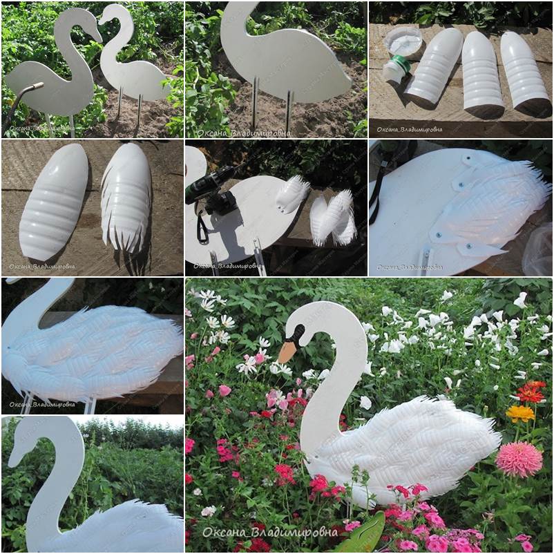 How to DIY Swan Garden Decor from Plastic Bottles