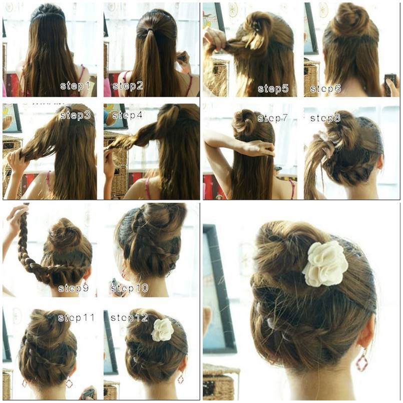 How to Make Beautiful French Braids Updo Hairstyle