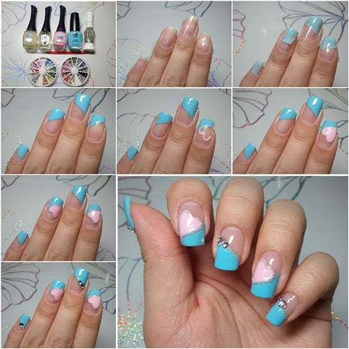 How To Make Pretty Heart Shaped Nail Art