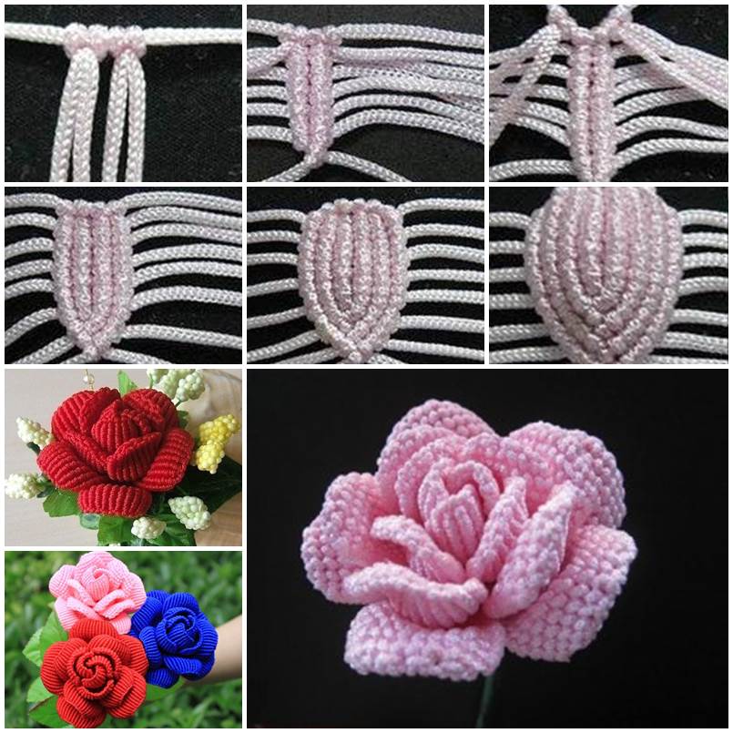 woolen rose making