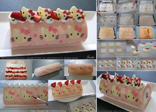 How To Diy Cute Hello Kitty Swiss Roll