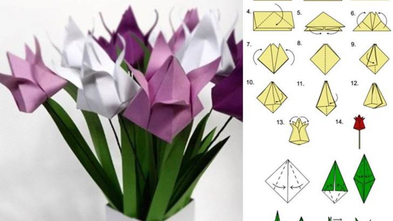 How To Make Tulip Flower With Paper Step By Best Flower Site
