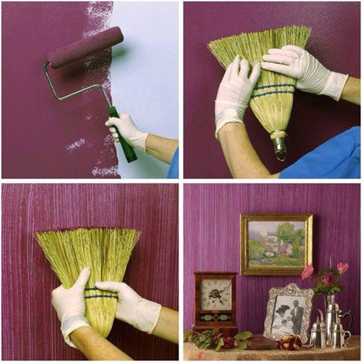 How To Diy Textured Painted Walls With A Grass Broom - How To Diy Textured Walls