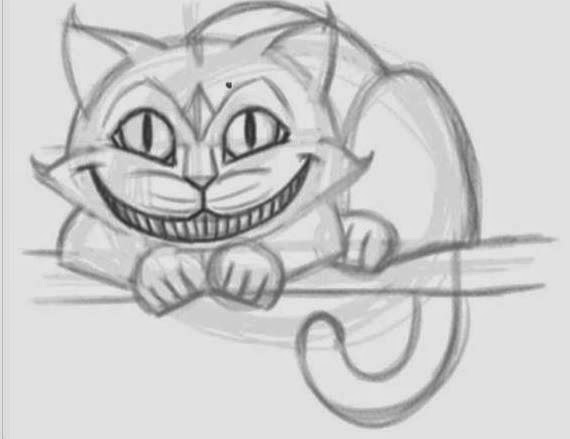 How To Draw The Cheshire Cat Easily