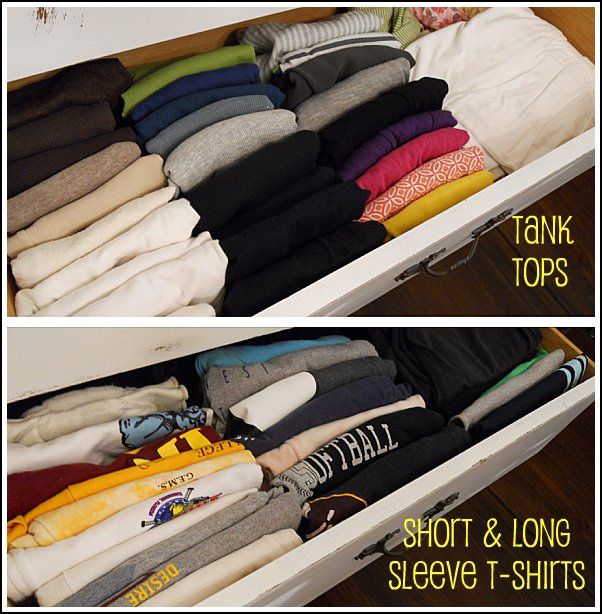 DIY How to Fold and Organize Tshirts in a Drawer