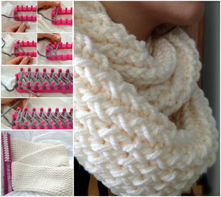 How to DIY Easy Infinity Scarf with a Knitting Loom