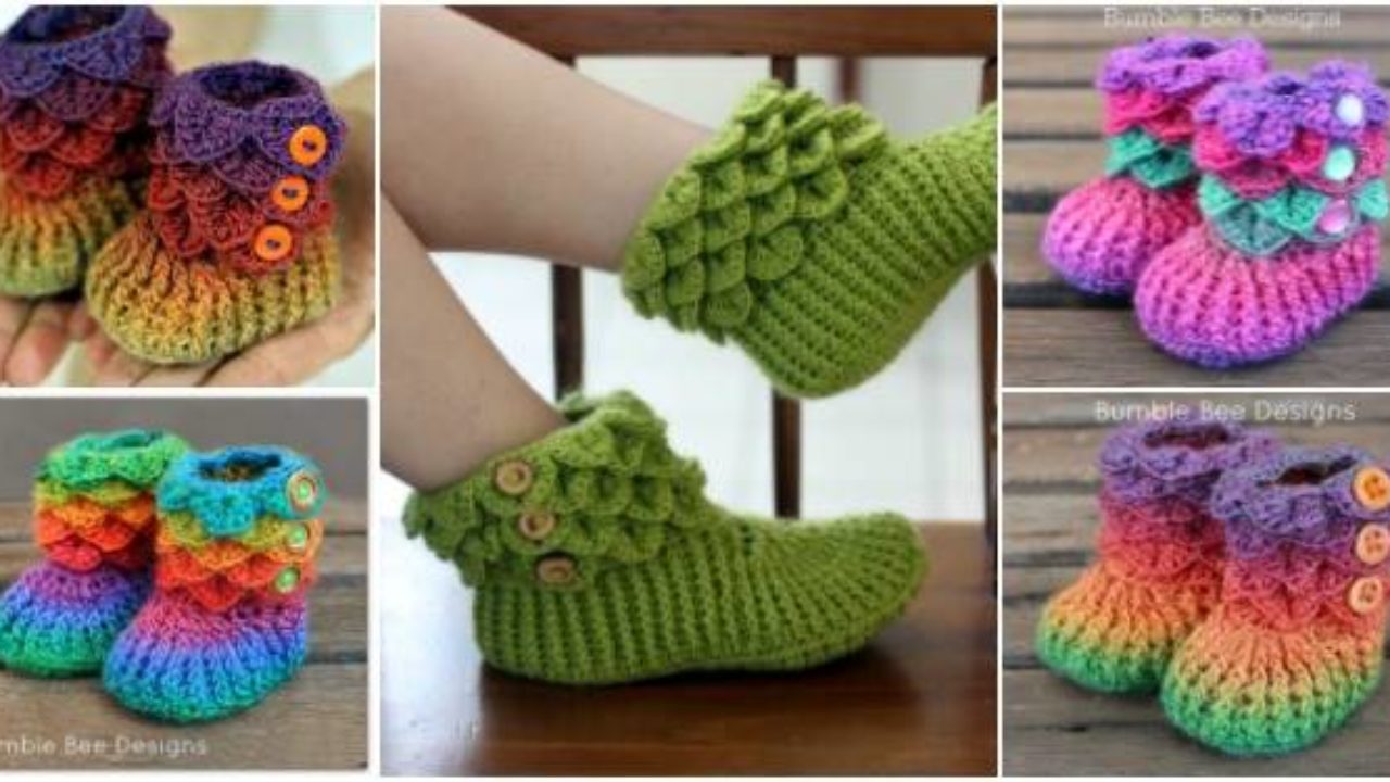 crocodile stitch baby booties