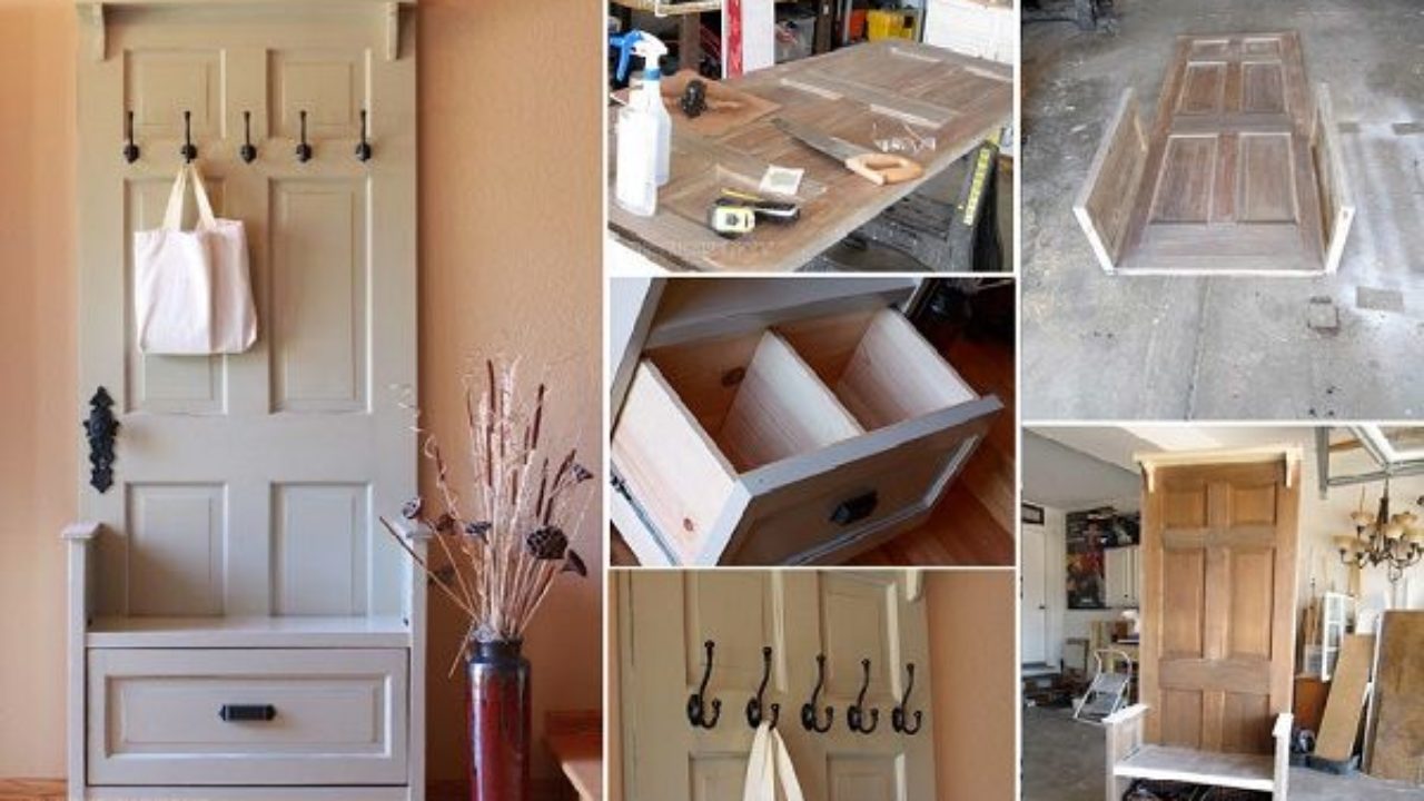 How To Diy Entry Bench From Old Doors