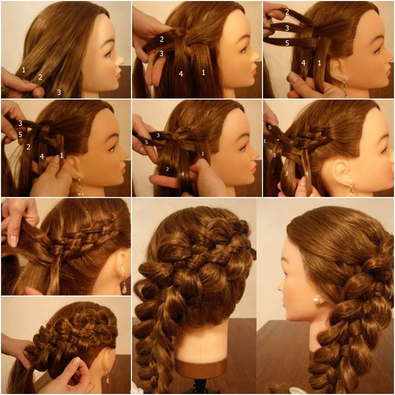 How To Weave Five Strand Diagonal French Braid Hairstyle