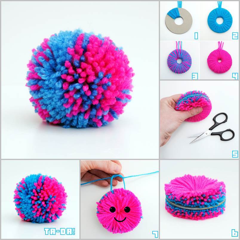 Creative Ideas DIY Easy Yarn Pompoms Creative Ideas DIY Easy Yarn Pompoms