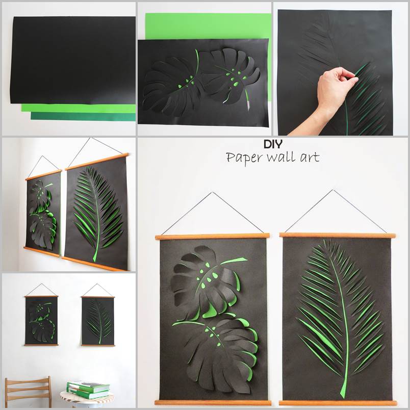 Creative Ideas - DIY Paper Leaf Wall Art