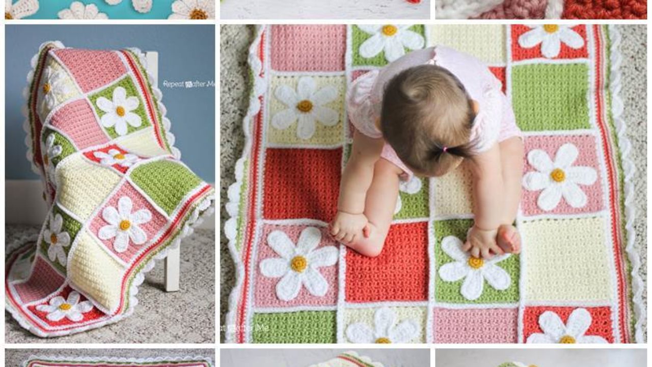 Creative Ideas DIY Pretty Crochet Daisy Baby Blanket Creative Ideas DIY Pretty Crochet Daisy Baby Blanket