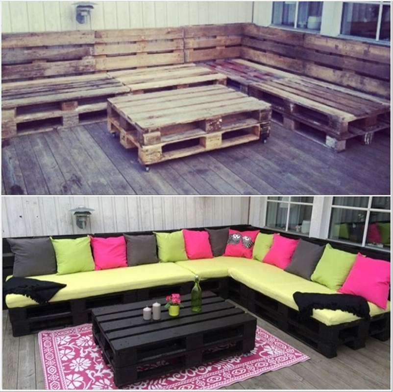 Diy Amazing Outdoor Pallet Lounge, Build Patio Furniture Out Of Pallets