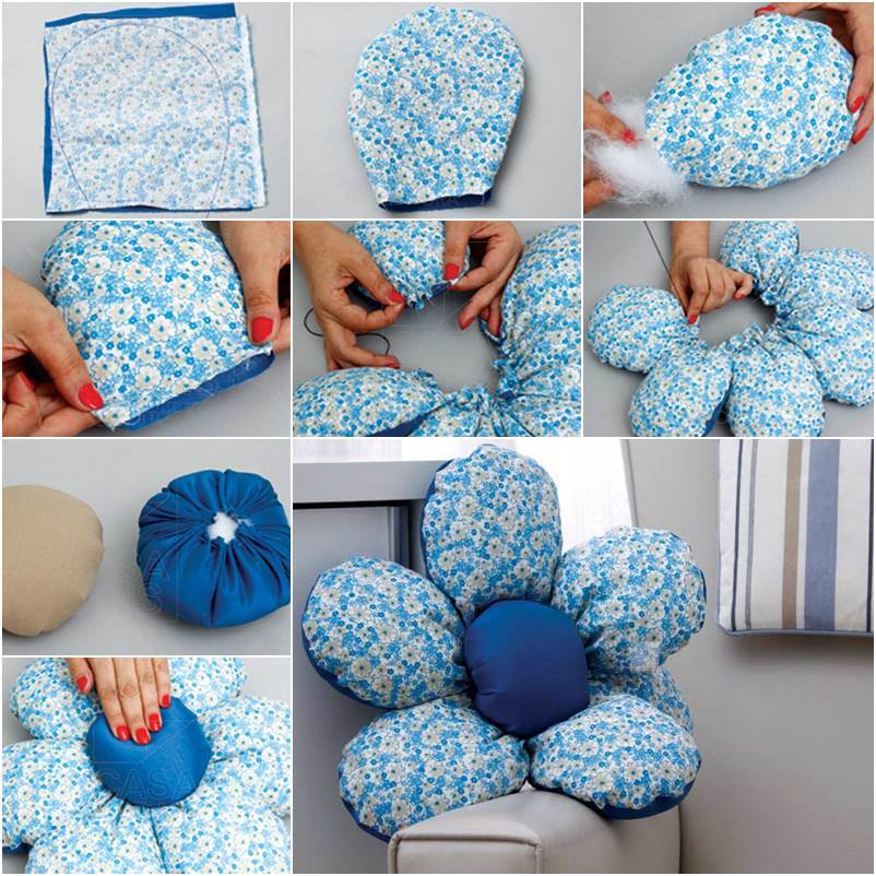 DIY Beautiful Flower Cushion