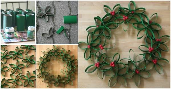 Creative Ideas - DIY Beautiful Paper Roll Christmas Wreath