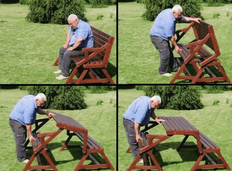 Creative Ideas - DIY Folding Bench and Picnic Table Combo