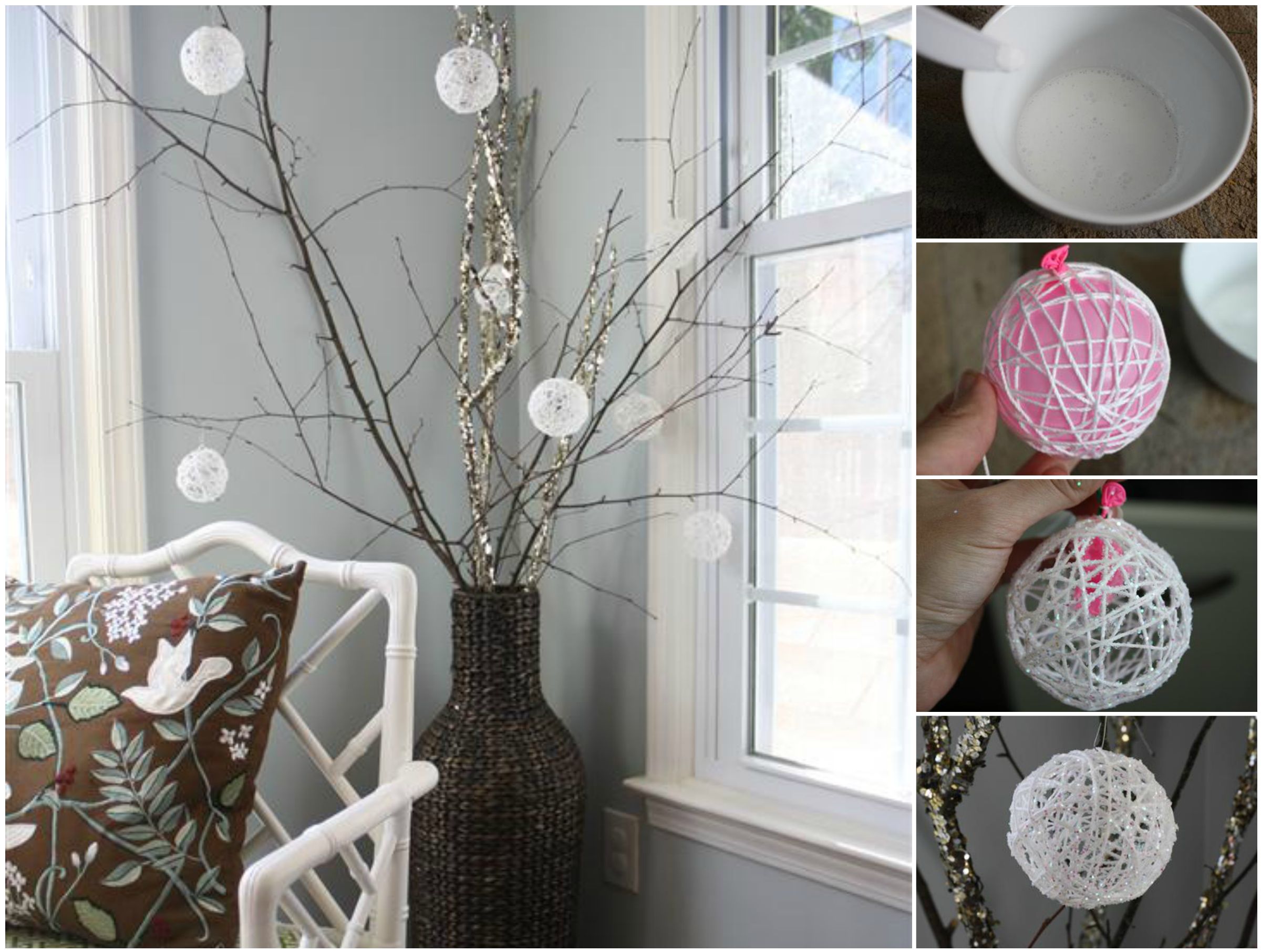 Creative Ideas - DIY Glittery Snowball Christmas Ornaments