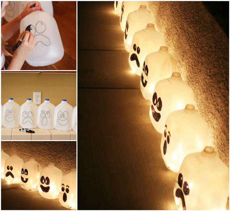 Creative Ideas - DIY Halloween Lanterns from Milk Jugs