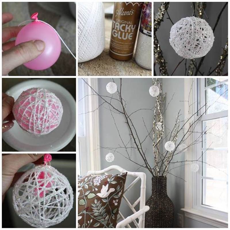  Creative  Ideas  DIY  Glittery Snowball Christmas  Ornaments